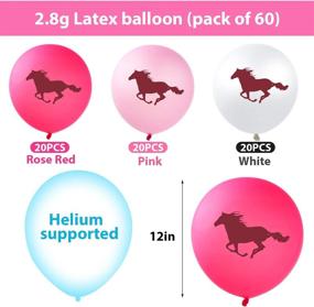 img 3 attached to 🐴 Vibrant 60-Piece Horse Latex Balloons: Perfect Cowgirl Balloons for Baby Shower, Cowboy Party Favor & Horse Themed Decorations - 12 Inches