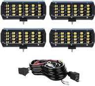 🚗 turbo sii 7inch led light bar - 4pcs quad row led pods for off road driving, work, spot beam, fog lights with wiring harness - trucks, trailers, boats, pickups, cars, atvs, utvs logo