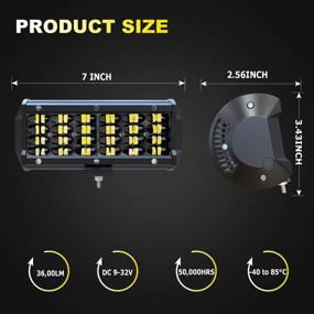 img 3 attached to 🚗 Turbo SII 7Inch LED Light Bar - 4Pcs Quad Row LED Pods for Off Road Driving, Work, Spot Beam, Fog Lights with Wiring Harness - Trucks, Trailers, Boats, Pickups, Cars, ATVs, UTVs