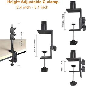 img 1 attached to 🖥️ Настольная подставка Inkeltech - расширенная версия: регулируемая алюминиевая подставка для кольцевых светильников, видеосветильников, цифровых зеркальных камер, экшн-камер (14,0-29,0 дюйма)