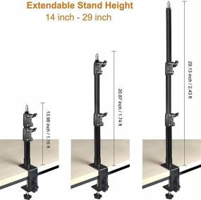 img 2 attached to 🖥️ Настольная подставка Inkeltech - расширенная версия: регулируемая алюминиевая подставка для кольцевых светильников, видеосветильников, цифровых зеркальных камер, экшн-камер (14,0-29,0 дюйма)