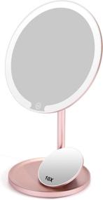 img 4 attached to Rechargeable LED Lighted Makeup Mirror with 1X/10X Magnification, 40 Bright 🔆 Lights, 3 Color Modes, Dimmable Touch Screen, 360° Rotation, Portable Vanity Mirror
