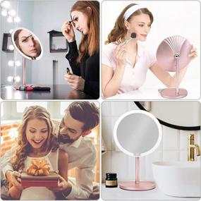 img 3 attached to Rechargeable LED Lighted Makeup Mirror with 1X/10X Magnification, 40 Bright 🔆 Lights, 3 Color Modes, Dimmable Touch Screen, 360° Rotation, Portable Vanity Mirror