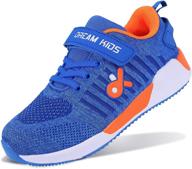 🏃 performance-packed lightweight breathable running sneakers: casual boys' outdoor shoes logo