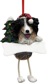 img 4 attached to 🐶 Aussie Shepherd Ornament - Hand Painted with Dangling Legs; Easily Personalized for Christmas