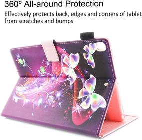 img 1 attached to 🦋 2021 iPad 9th Generation Case, iPad 7th / 8th Generation Case, iPad 10.2 Case for Kids Girls, Alugs Multi-Angle Viewing Folio Case for iPad 10.2 Inch Tablet, Butterfly Flower Pattern