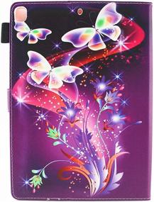 img 2 attached to 🦋 2021 iPad 9th Generation Case, iPad 7th / 8th Generation Case, iPad 10.2 Case for Kids Girls, Alugs Multi-Angle Viewing Folio Case for iPad 10.2 Inch Tablet, Butterfly Flower Pattern