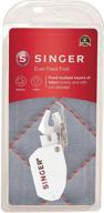 singer even feed/walking presser foot - fork, ideal for precise stripes & plaids matching, quilting & sewing on pile fabrics - simplifying sewing logo