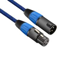 🎧 high-quality xlr cable 10ft 2pack | pure copper conductors | balanced 3 pin male to female | ideal for microphones, lights, speakers, mixer, amplifier and audio device | blue (3m(10ft)) logo