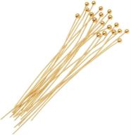 📌 beadaholique 24k gold ball head pins, 20-piece pack, 24-gauge, 2-inch length logo