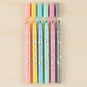 img 2 attached to Erin Condren Designer Colorful Dual-Tip Markers - Pastel Colors 6-Pack. Fine and Standard Tip Set, Double Sided for Drawing, Coloring, and Art. Suitable for All Ages - Kids and Adults