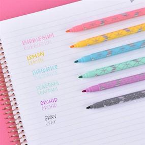 img 1 attached to Erin Condren Designer Colorful Dual-Tip Markers - Pastel Colors 6-Pack. Fine and Standard Tip Set, Double Sided for Drawing, Coloring, and Art. Suitable for All Ages - Kids and Adults