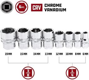 img 3 attached to Powerbuilt 941322 8 Piece Metric Zeon Socket Set - Suitable for Standard, Rusted, and Rounded Bolts/Nuts, Sizes 6mm to 19mm, Silver - Enhanced SEO