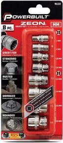 img 1 attached to Powerbuilt 941322 8 Piece Metric Zeon Socket Set - Suitable for Standard, Rusted, and Rounded Bolts/Nuts, Sizes 6mm to 19mm, Silver - Enhanced SEO