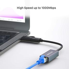 img 1 attached to BYEASY USB to Ethernet Adapter - High-Speed Gigabit LAN Network Adapter for MacBook Pro/Air, iPad Pro, iMac, XPS, Surface Pro, Notebook Laptop UC164