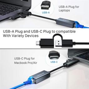 img 2 attached to BYEASY USB to Ethernet Adapter - High-Speed Gigabit LAN Network Adapter for MacBook Pro/Air, iPad Pro, iMac, XPS, Surface Pro, Notebook Laptop UC164