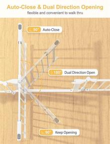img 1 attached to Раскладная детская огораживающая решетка Tokkidas на 80 дюймов на 23,6 дюйма, дополнительно широкие ворота для детей с автозакрытием, установка на фурнитуру, регулируемый угол из трех панелей, проходные ворота для собак в кухню, проемы, высотой 30 дюймов