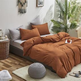 img 1 attached to 🎃 Luxlovery King Pumpkin Color Comforter Set: Rust Bedding with Soft Breathable Blanket & 2 Pillowcases