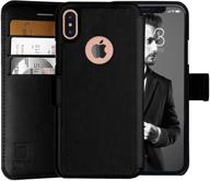 📱 lupa iphone x wallet case: stylish & slim flip case with credit card holder – black" logo