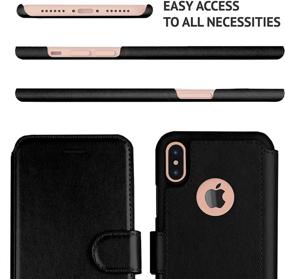 img 2 attached to 📱 LUPA iPhone X Wallet Case: Stylish & Slim Flip Case with Credit Card Holder – Black"