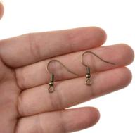 🔒 hypoallergenic yuyuvan earring fish hooks: 18x19mm wire with ball and coil, no irritation or tarnish - 90pcs surgical steel bronze fish hooks for diy craft jewelry making logo