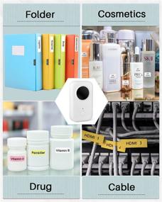 img 2 attached to 🏢 Memoqueen D30 Label Maker Machine with Tape: Bluetooth Portable Mini Label Printer for Easy and Stylish Office and Home Organization - White