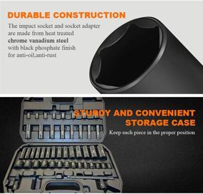 img 1 attached to 48-частый набор головок ARTIPOLY Impact Socket Set - глубокие и мелкие головки с 6-тигранным профилем - диапазон в дюймах и метрический от 5/16in до 3/4in и от 8мм до 22мм.