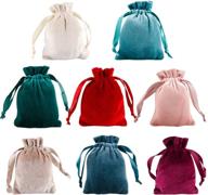 🎁 8pcs soft jewelry bags: flannel luxury with velvet drawstring - cute & versatile gift bags for candy, wedding, and more logo