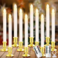 🕯️ yaungel window candles: 10 pack led battery operated christmas candles for festive window decor with remote timer & removable candle holders logo