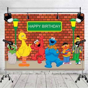 img 2 attached to Sesame Street Brick Wall Photography Backdrop: Perfect for Birthday Parties, Baby Showers, and Photo Booths!