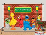 sesame street brick wall photography backdrop: perfect for birthday parties, baby showers, and photo booths! logo