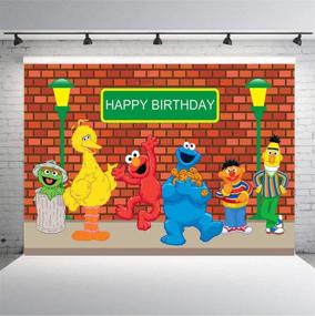 img 3 attached to Sesame Street Brick Wall Photography Backdrop: Perfect for Birthday Parties, Baby Showers, and Photo Booths!