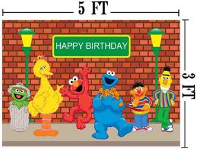 img 1 attached to Sesame Street Brick Wall Photography Backdrop: Perfect for Birthday Parties, Baby Showers, and Photo Booths!