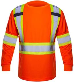 img 4 attached to 🔶 High-Visibility FONIRRA Orange Safety Sleeves T Shirt: Stay Safe and Be Seen!