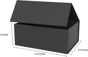img 3 attached to 🎁 BUBIQUER Складные подарочные коробки 12,5x9,5x4 дюйма - Магнитное закрытие, предложение свидетельнице, прочная коробка для хранения - идеально подходит для дней рождения, свадеб и вечеринок (черный)
