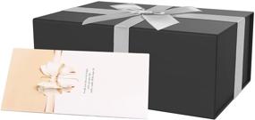 img 4 attached to 🎁 BUBIQUER Collapsible Gift Boxes 12.5x9.5x4 inches - Magnetic Closure, Bridesmaid Proposal, Sturdy Storage Box - Perfect for Birthdays, Weddings, and Parties (Black)
