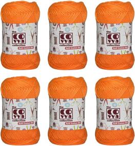 img 4 attached to 🧶 KACHVI 100% Cotton 8/4 Ply OEKO-TEX CERTIFIED Yarn Thread Balls - Perfect for Knitting, Crochet, and Home Decor - Pack of 6 Solid Colors (Orange)