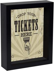 img 2 attached to 🎫 Black Americanflat 7x9 Shadow Box Frame for Tickets - Decorative Momento Box with Polished Glass for Wall and Tabletop - Conveniently Drop Your Tickets Here