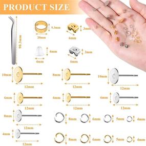 img 1 attached to 👂 Hypoallergenic Earring Making Kit: Tuceyea 3202Pcs Supplies for Stainless Steel Stud Earring Creation - Including Earring Post, Backs, Jump Rings & More!