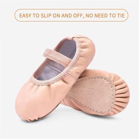 img 2 attached to Authentic Leather Ballet Slipper/Ballet Shoes for Babies (Toddler/Little Kid/Big Kid) - Premium Quality