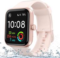 🌸 smart watch, fitness tracker with heart rate & sleep monitoring, bluetooth activity tracker with touch screen, 5atm water resistant, music control, pedometer & calorie tracking, sms & call notifications for women & men, compatible with android & ios - pink логотип