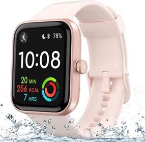 img 4 attached to 🌸 Smart Watch, Fitness Tracker with Heart Rate & Sleep Monitoring, Bluetooth Activity Tracker with Touch Screen, 5ATM Water Resistant, Music Control, Pedometer & Calorie Tracking, SMS & Call Notifications for Women & Men, Compatible with Android & iOS - Pink