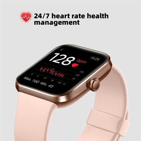 img 1 attached to 🌸 Smart Watch, Fitness Tracker with Heart Rate & Sleep Monitoring, Bluetooth Activity Tracker with Touch Screen, 5ATM Water Resistant, Music Control, Pedometer & Calorie Tracking, SMS & Call Notifications for Women & Men, Compatible with Android & iOS - Pink