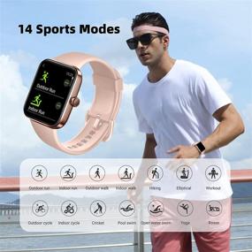 img 3 attached to 🌸 Smart Watch, Fitness Tracker with Heart Rate & Sleep Monitoring, Bluetooth Activity Tracker with Touch Screen, 5ATM Water Resistant, Music Control, Pedometer & Calorie Tracking, SMS & Call Notifications for Women & Men, Compatible with Android & iOS - Pink