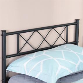 img 2 attached to 🛏️ SimLife Metal Platform Bed Frame: Twin Black Mattress Foundation with Two Headboards, Slat Support – No Box Spring Required