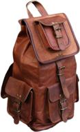 vintage leather rucksack backpack for travelers логотип