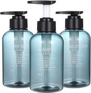 convenient, blue shower shampoo refillable dispenser 🚿 bottles - 10oz/300ml set, ideal for hotel guest rooms logo