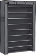 👠 songmics 10-tier shoe rack: spacious 50 pair storage organizer with dustproof cover - gray логотип