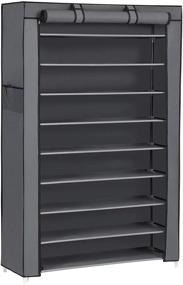 img 4 attached to 👠 SONGMICS 10-Tier Shoe Rack: Spacious 50 Pair Storage Organizer with Dustproof Cover - Gray