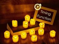 🕯️ flameless votive candles with timer – 12-pack battery operated candles for wedding, valentine's day, christmas, halloween decorations логотип